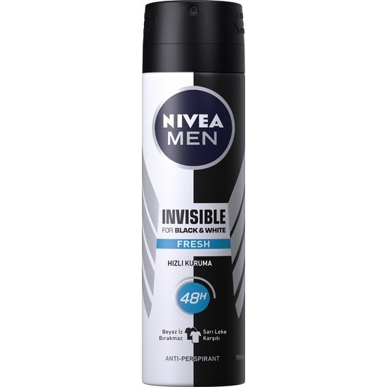 Nivea Sprey Invisible For Black&White Fresh 150ml Erkek