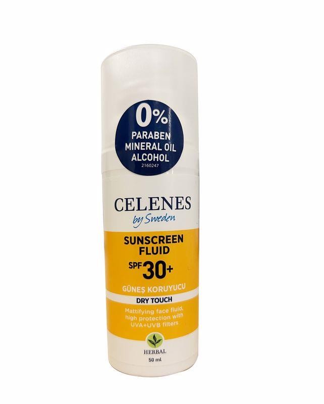 Celenes Herbal Dry Touch Sunscreen Fluid SPF30+ Güneş Koruyucu 50 ml