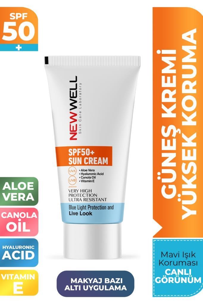 New Well Güneş Kremi Yüksek Koruma SPF50+ 50 ml 