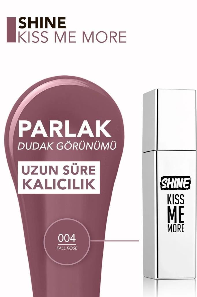 Flormar Shine Kiss Me More Uzun Süre Kalıcı & Parlak Bitişli Likit Ruj - 004 Fall Rose 