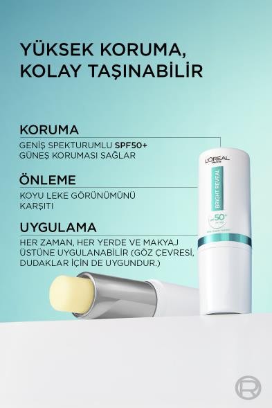 Loreal Paris Bright Reveal Spf 50+ Ultra Koruyucu Ultra Pratik Stick Güneş Kremi 9 ml