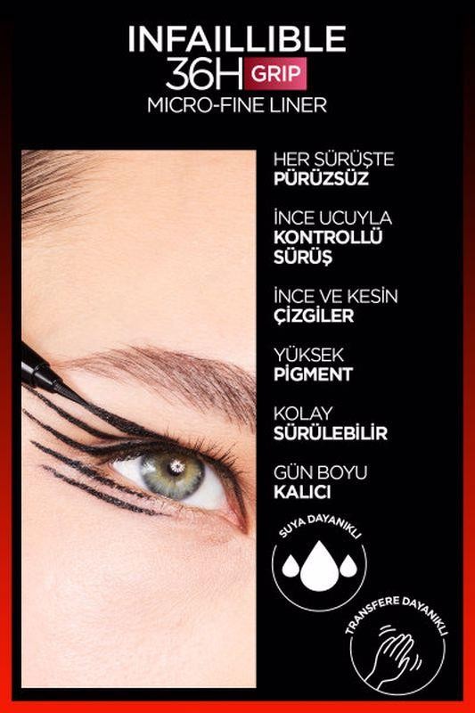 L’Oréal Paris Infaillible Grip Micro-Fine Brush Eyeliner - 01 Obsidian