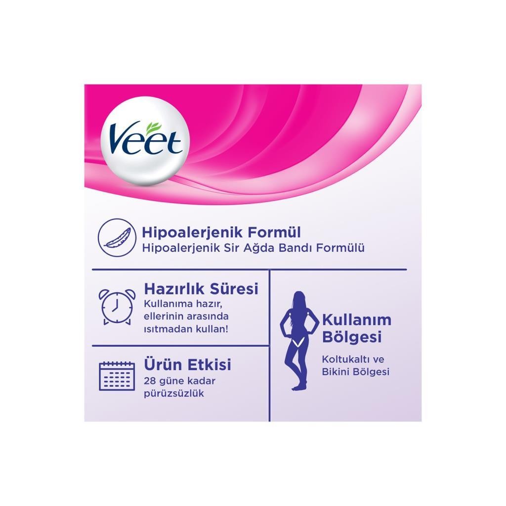 Veet Pure Bikini Bölgesi & Koltuk Altı Hipoalerjenik Ağda Bandı 16'lı