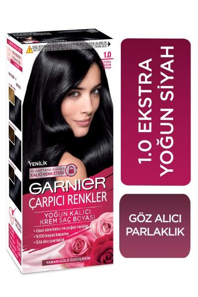 Garnier Çarpıcı Renkler Krem Saç Boyası - 1.0 Ekstra Yoğun Siyah
