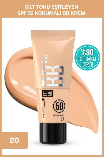 Maybelline Fİt Me BB Cream SPF50+ Renkli Nemlendiric No: 20