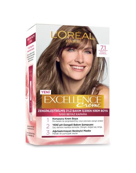 L’Oréal Paris Excellence Creme Saç Boyası - 7.1 Küllü Kumral