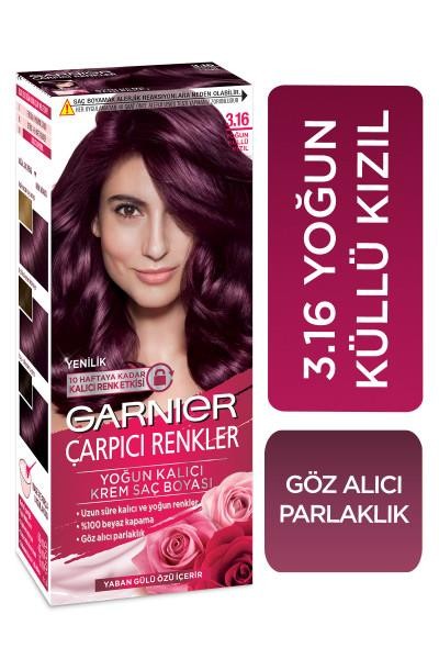 Garnier Çarpıcı Renkler Krem Saç Boyası - 3.16 Yoğun Küllü Kızıl