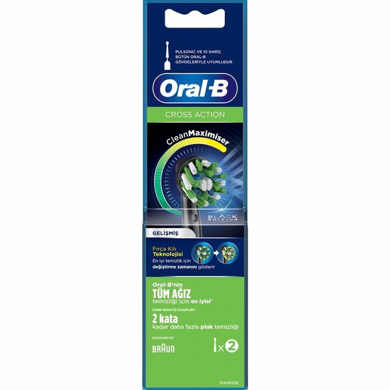 Oral-B Cross Action CleanMaximiser Black Edition Diş Fırçası Yedek Başlığı 2'li