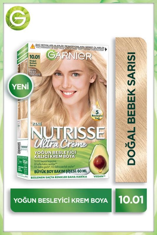 Garnier Nutrisse Yoğun Besleyici Kalıcı Krem Saç Boyası - 10.01 Doğal Bebek Sarısı
