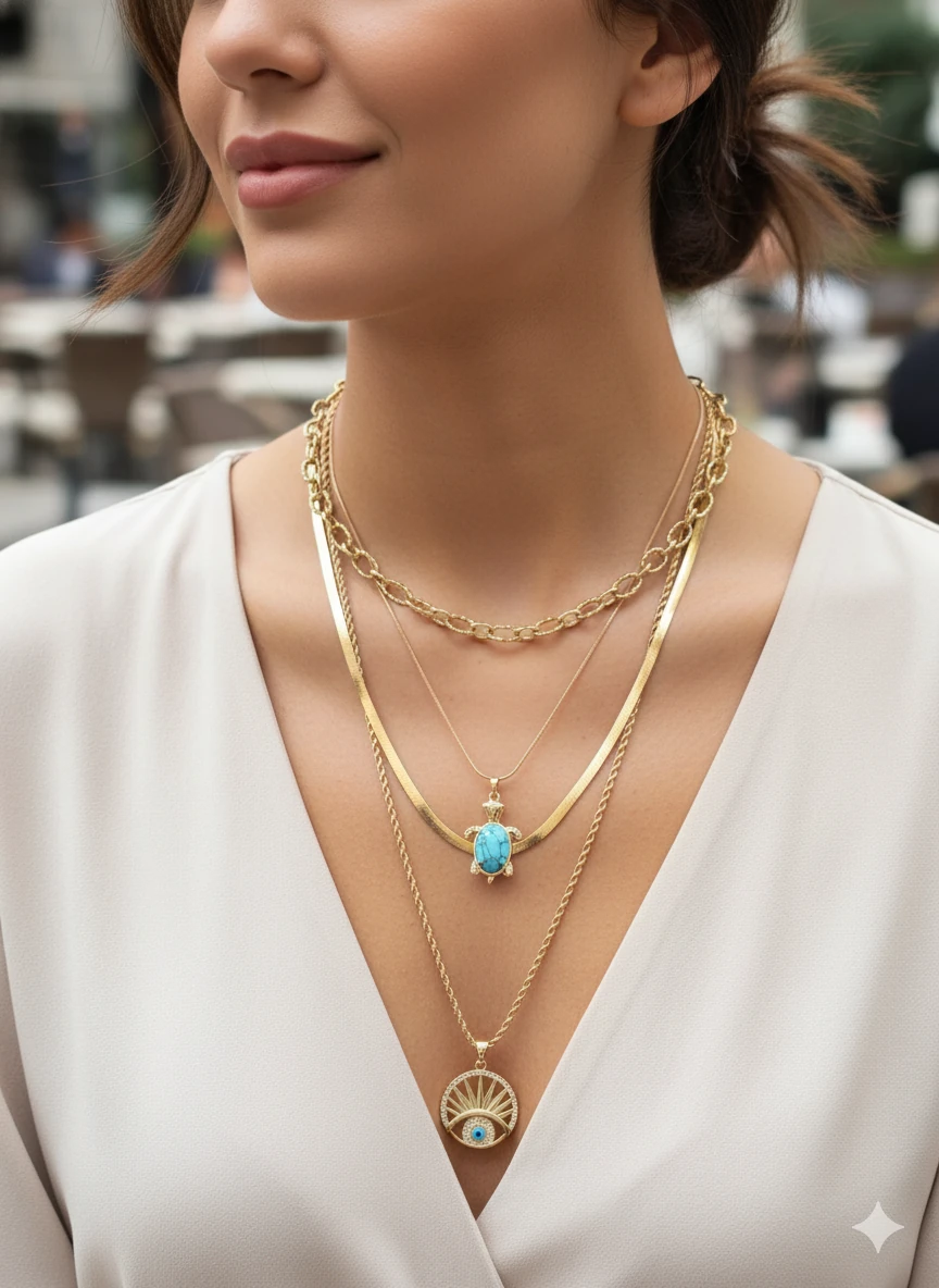 ÇELİK KOMBİN KOLYE