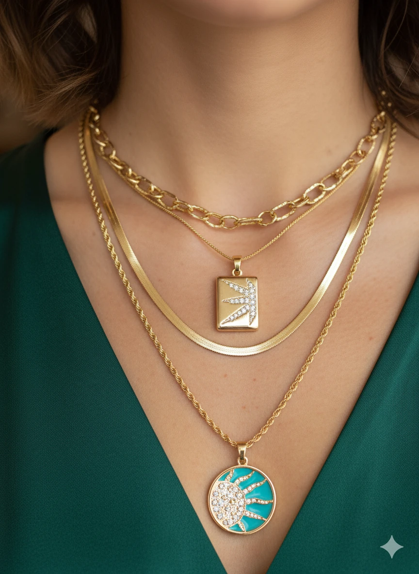 ÇELİK KOMBİN KOLYE