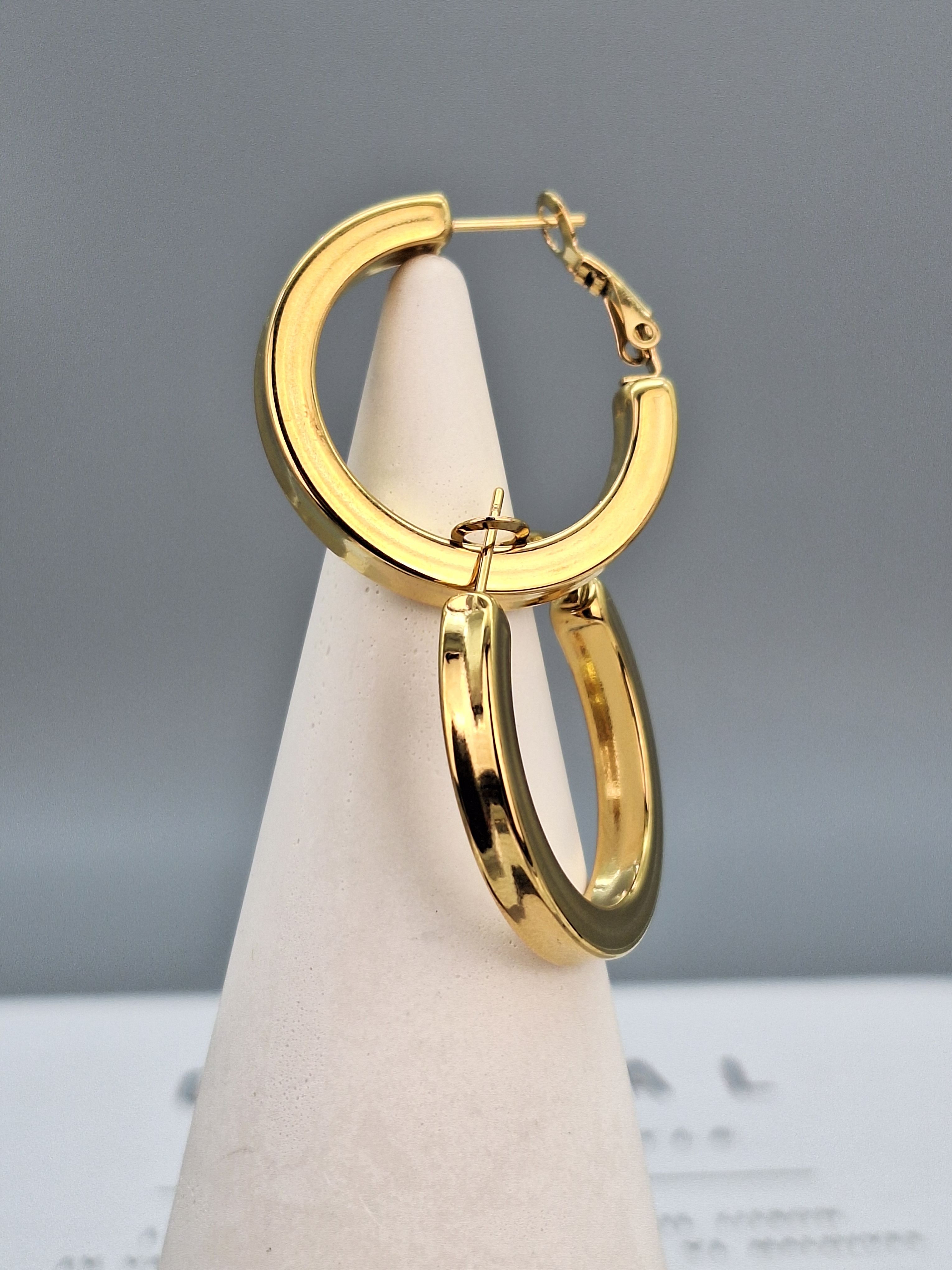 ÇELİK GOLD RENK HALKA KÜPE