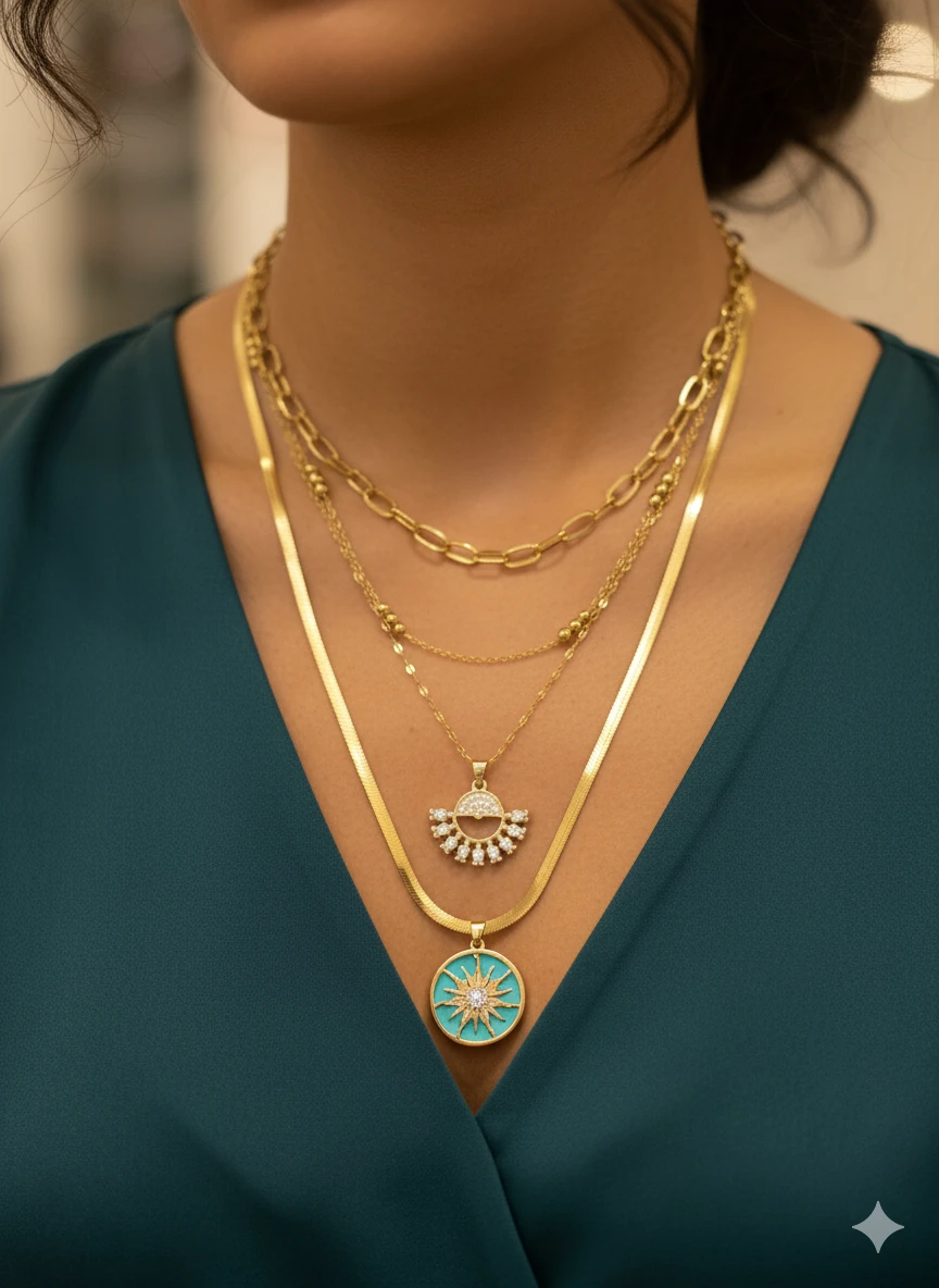 ÇELİK KOMBİN KOLYE