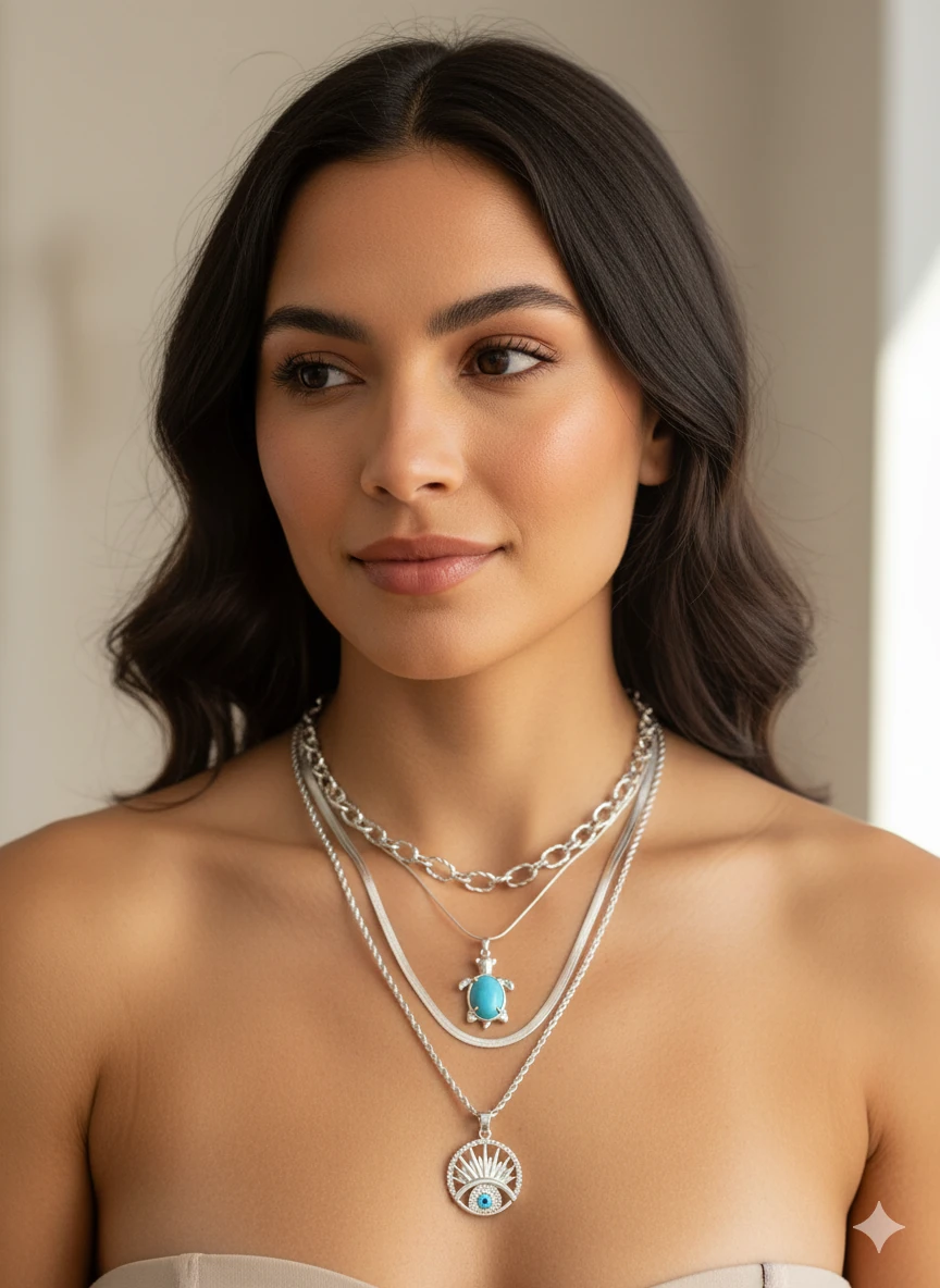 ÇELİK KOMBİN KOLYE