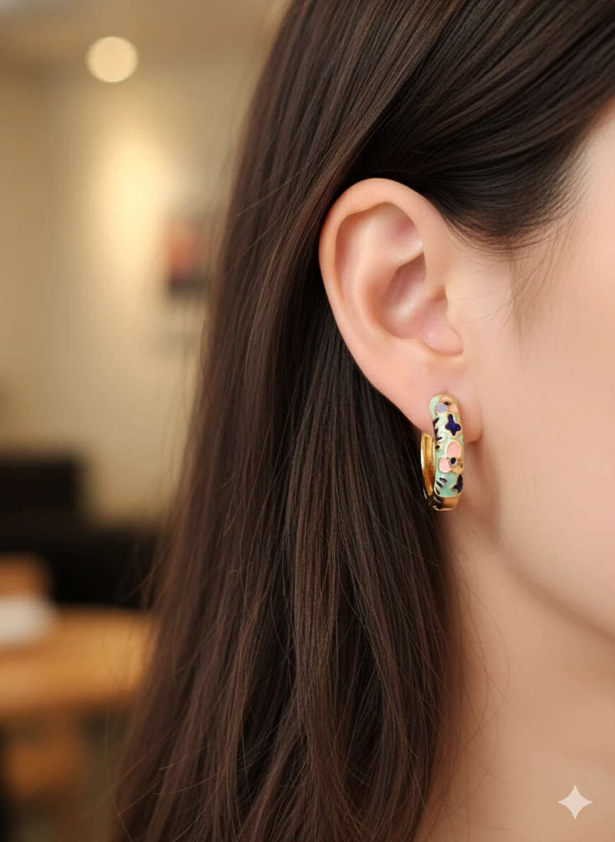 VİP SERİ MİNELİ HALKA KÜPE