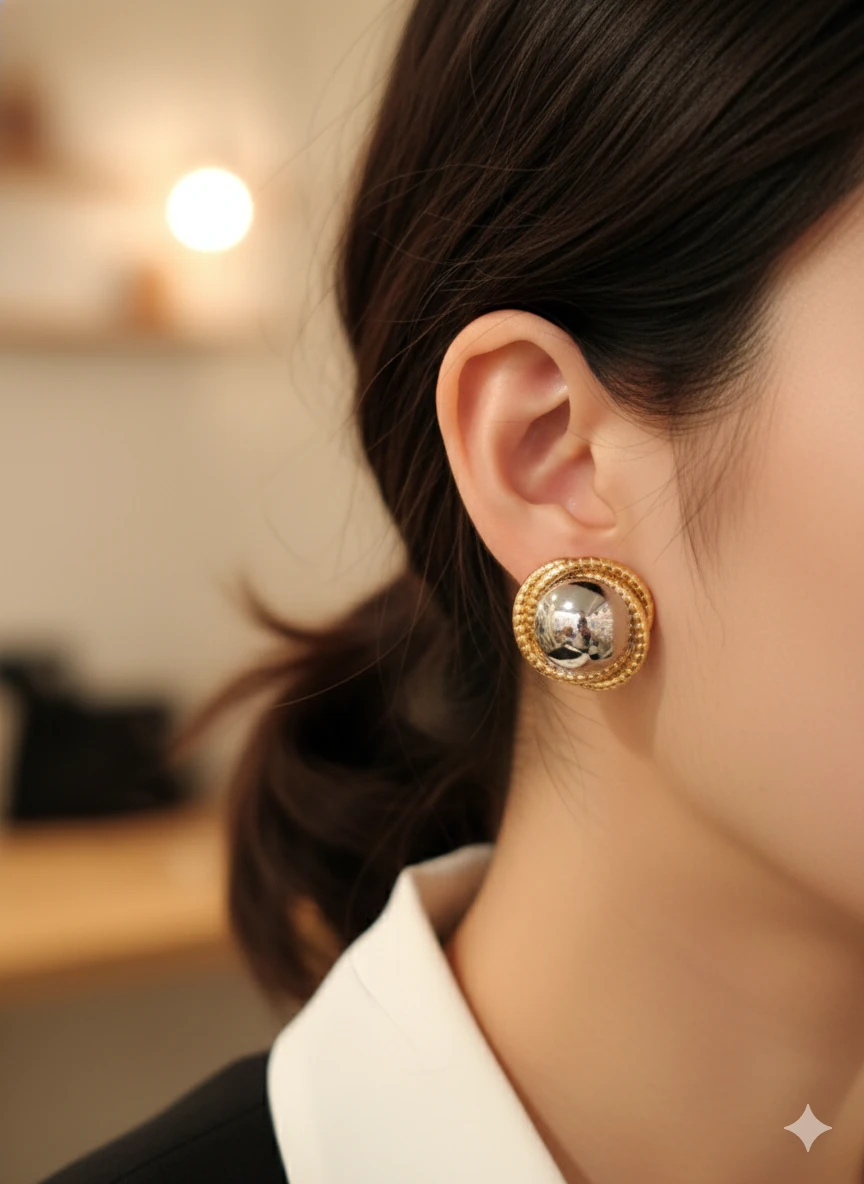 VİP SERİ ÇİFT RENKLİ TOPCUK MODEL KÜPE