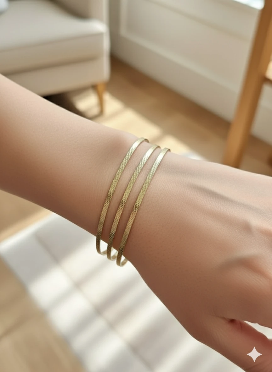 PREMİUM SERİ LAZER İŞLEMELİ ÜÇLÜ AJDA BİLEZİK