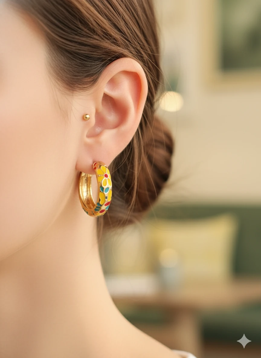 VİP SERİ MİNELİ HALKA KÜPE