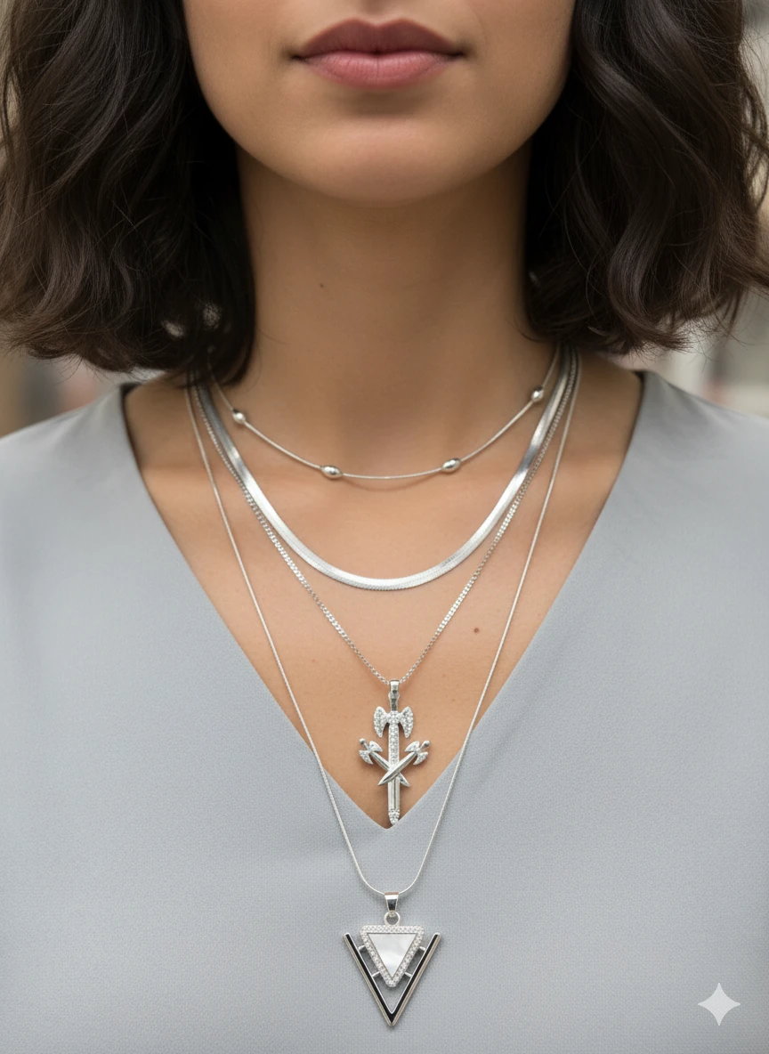 ÇELİK KOMBİN KOLYE