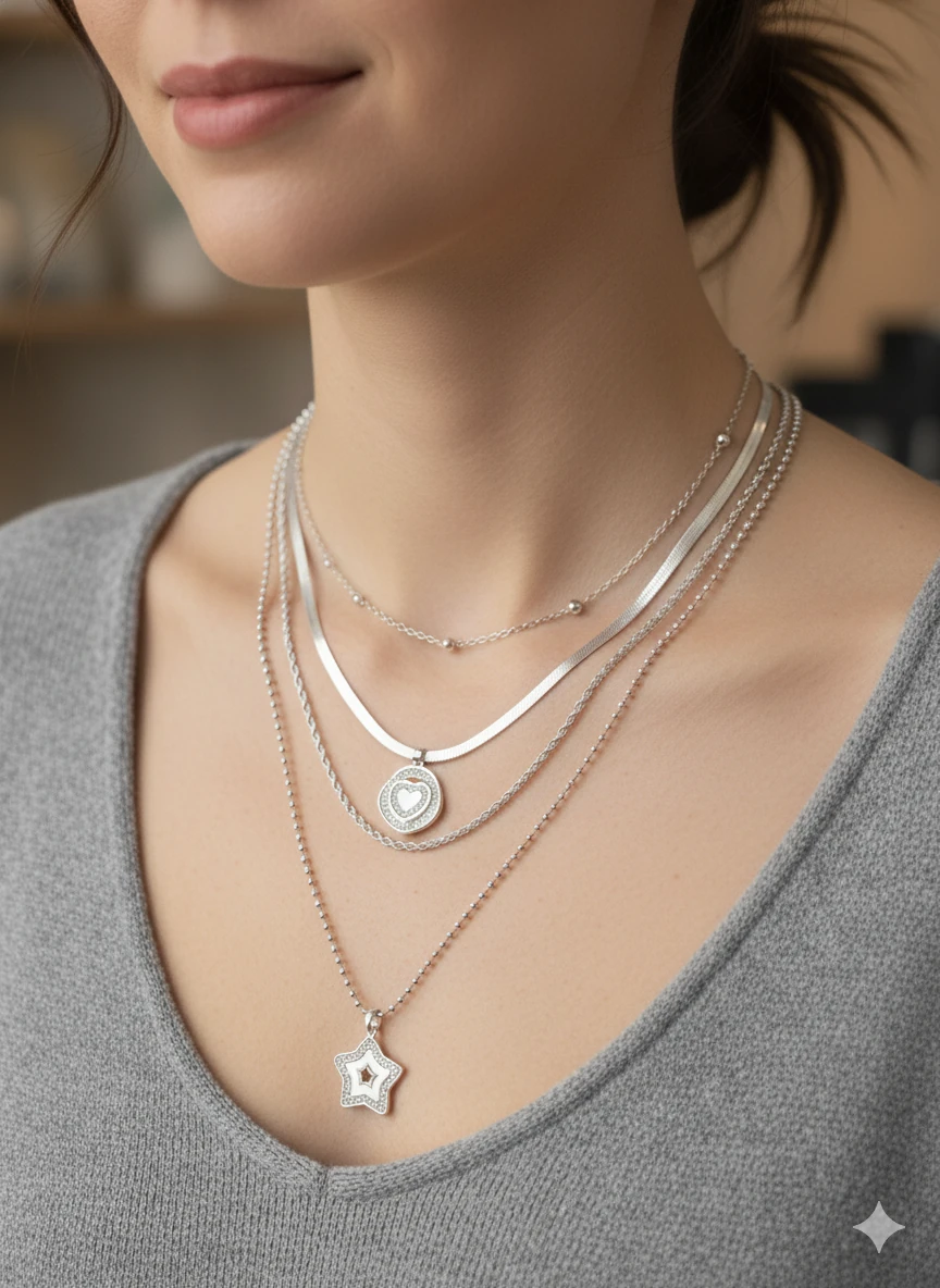 ÇELİK KOMBİN KOLYE