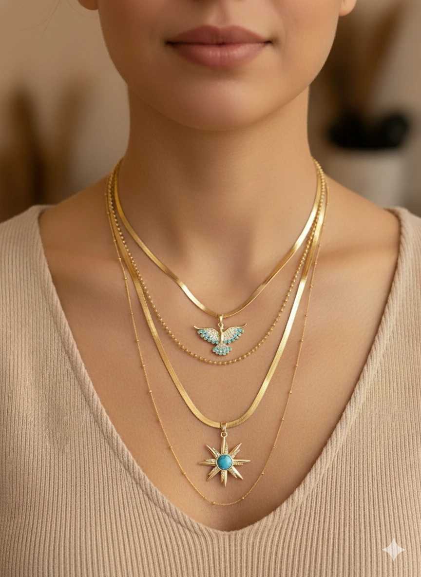 ÇELİK KOMBİN KOLYE