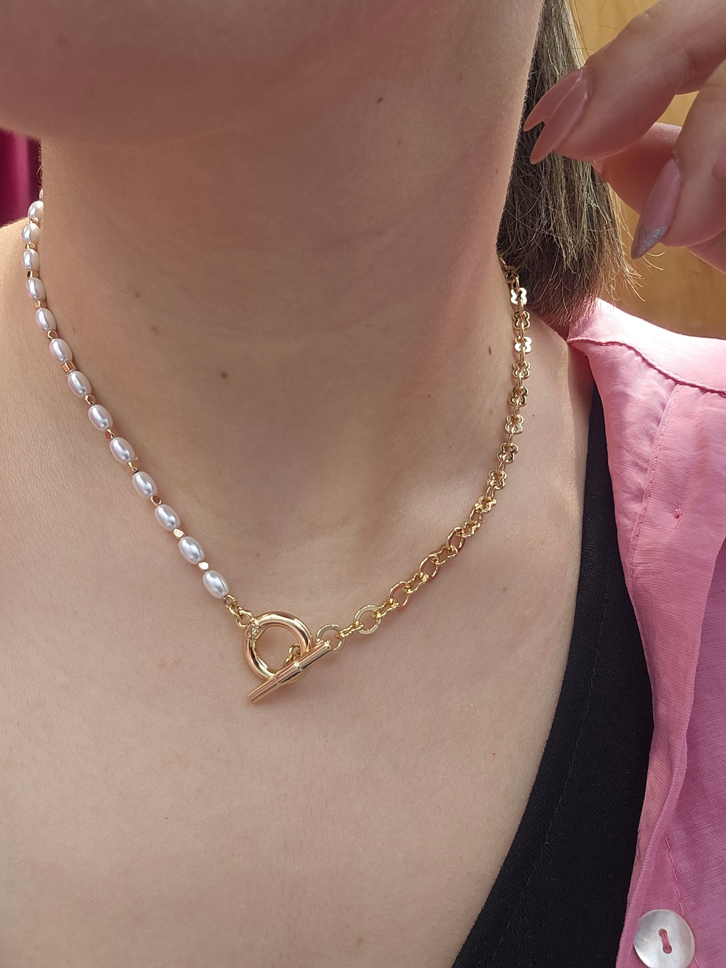 VİP SERİ ROSEGOLD RENK İNCİ DETAYLI TASARIM KOLYE