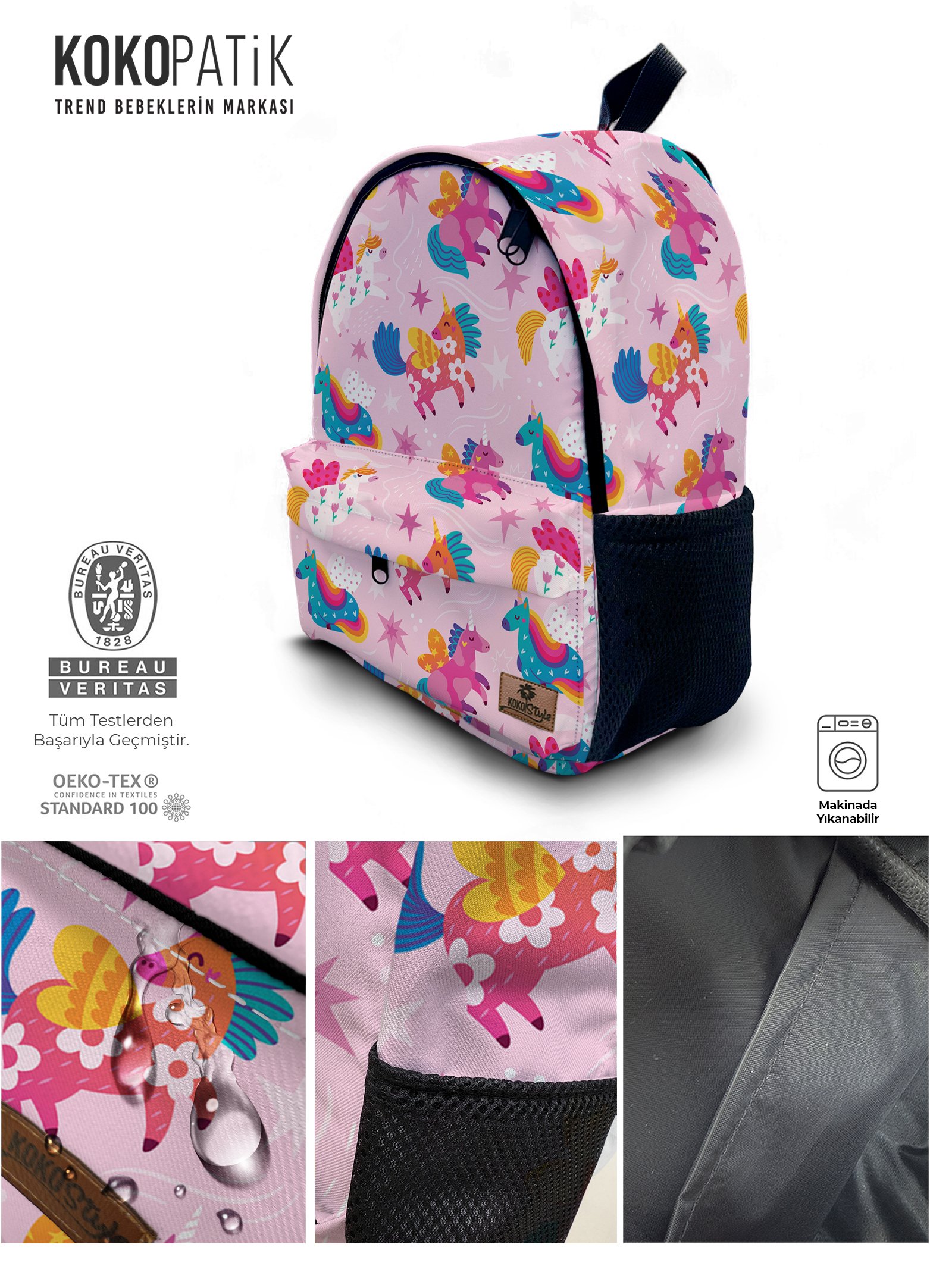 Unicorn Desenli Okul Çantası