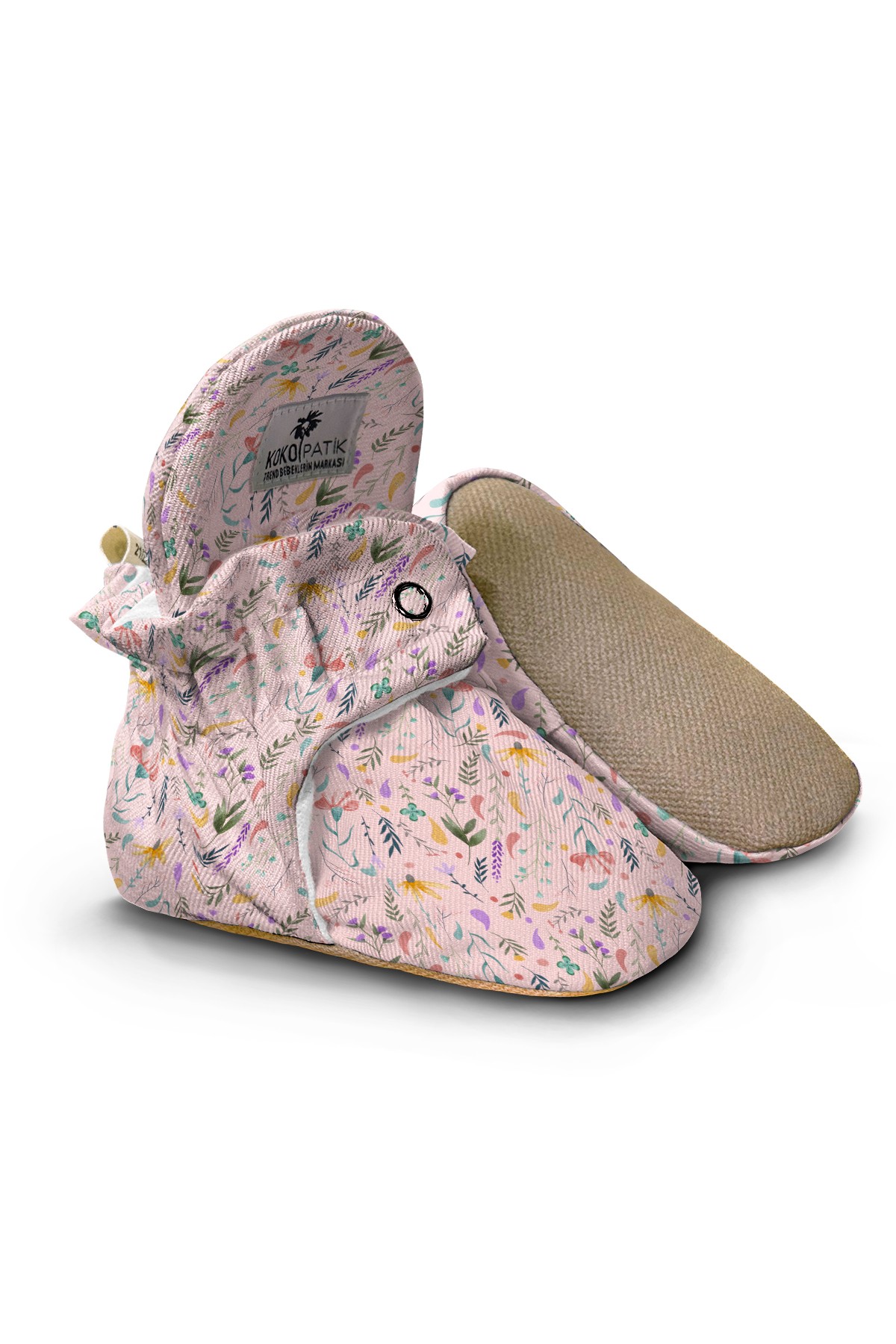 Pink Spring Baby Booties – Soft Organic Cotton Booties for Girls