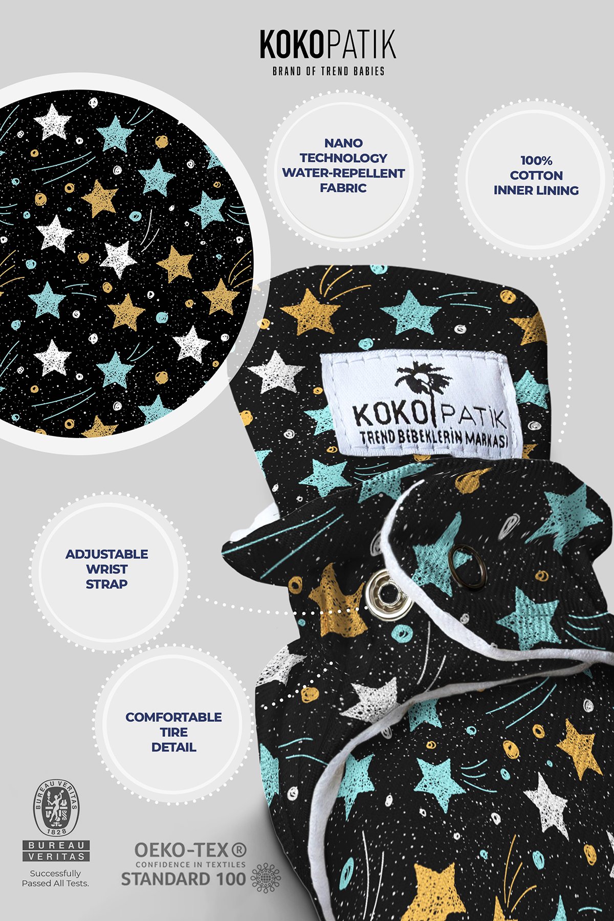 Shooting Star Baby Booties – Starry Night Design with Non-Slip Sole
