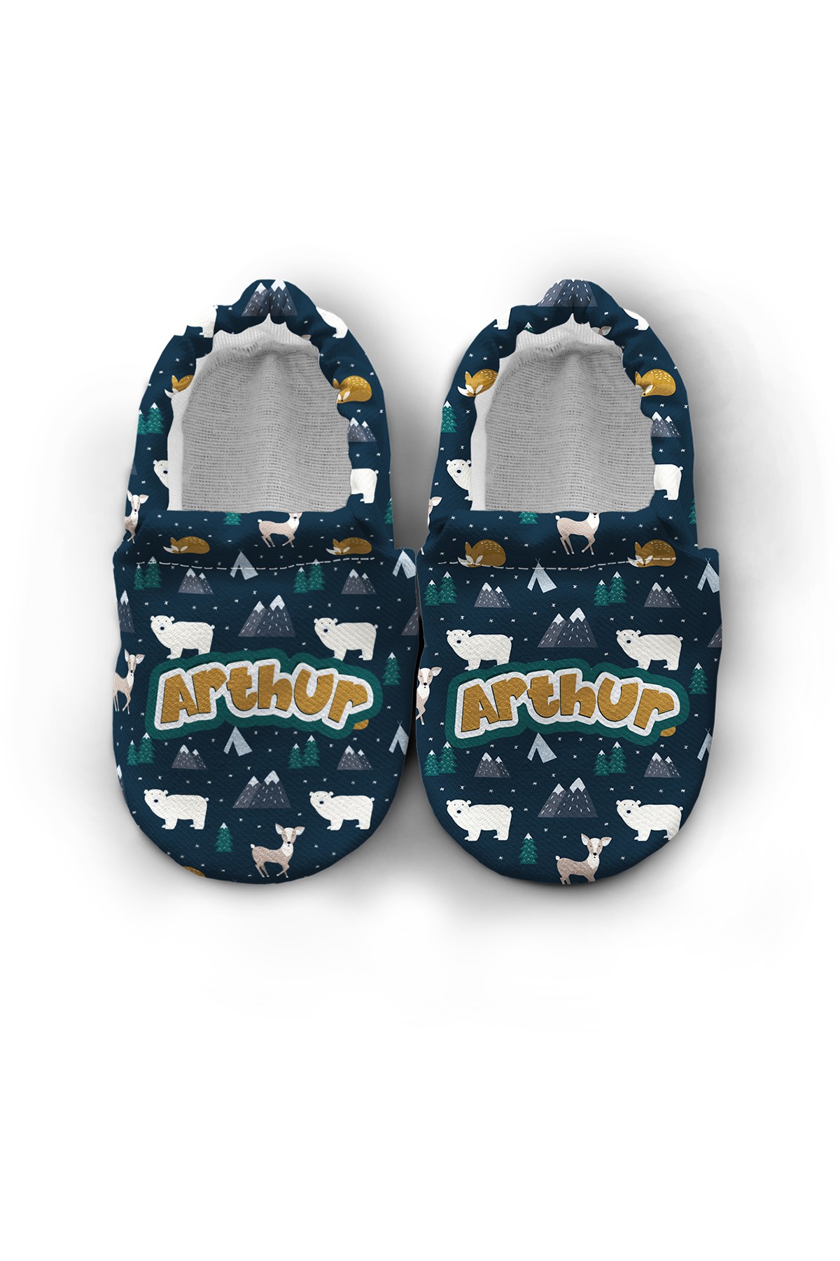 Make It Yours – Personalized Winter Animals Booties for Babies | Non-Slip, Organic Cotton, First Step Shoes