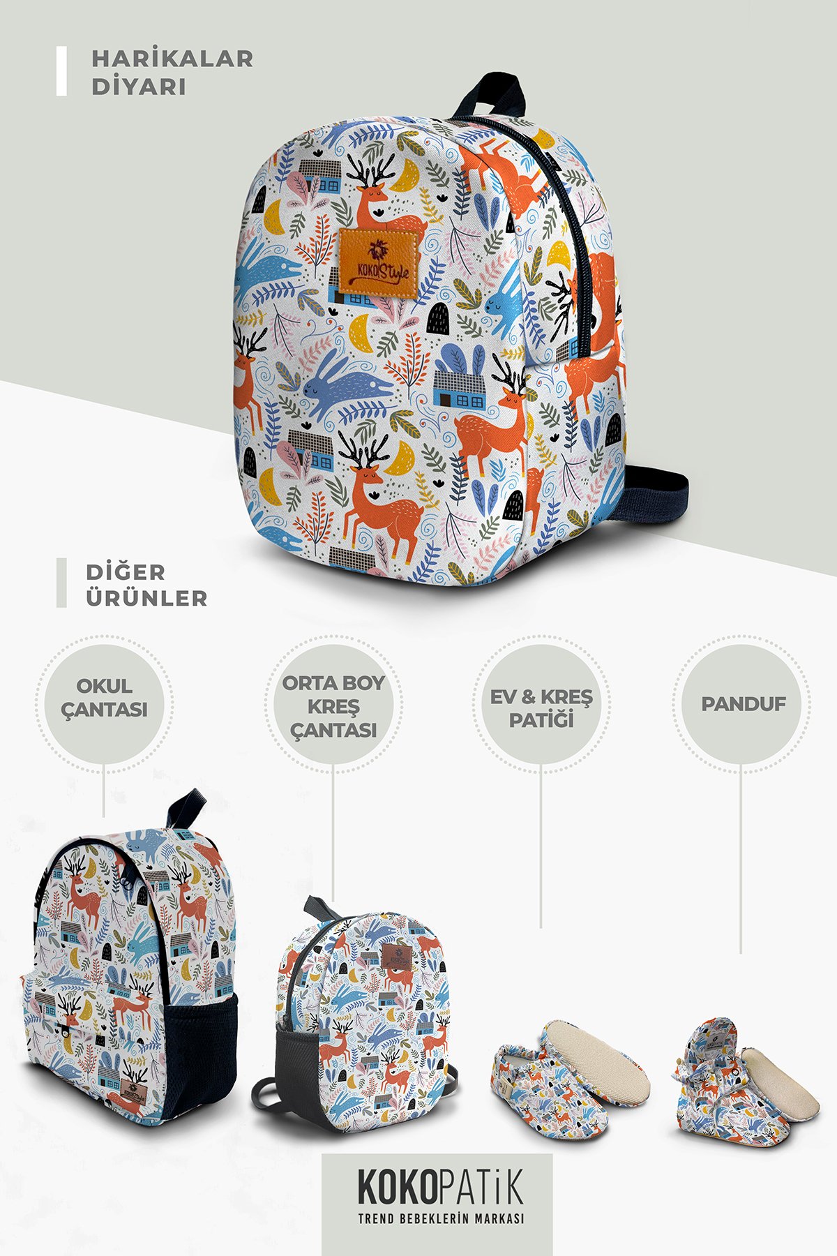 Wonderland Pattern Small Nursery Bag