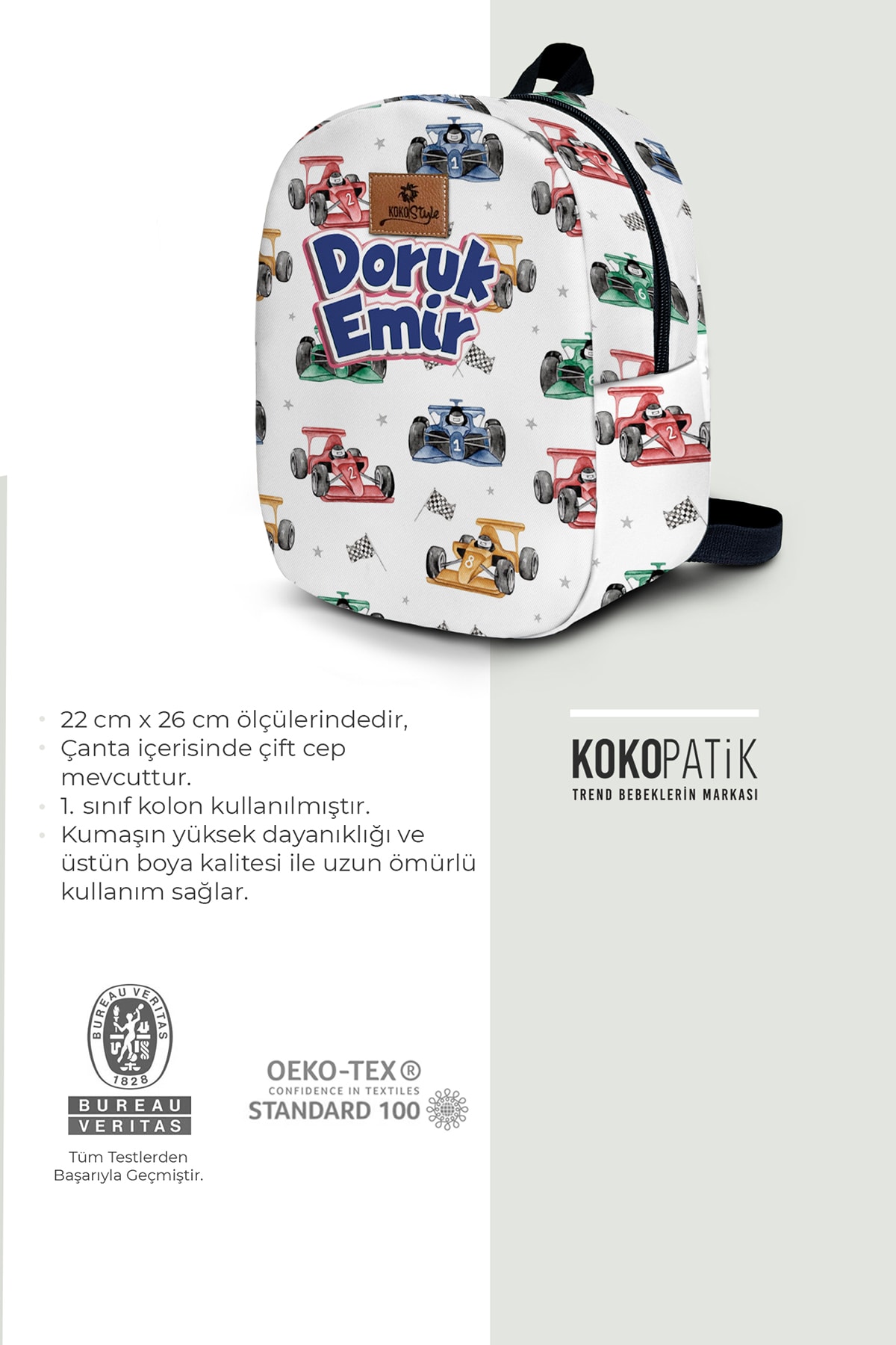 Formula Desen İsimli Küçük Boy Kreş Çantası
