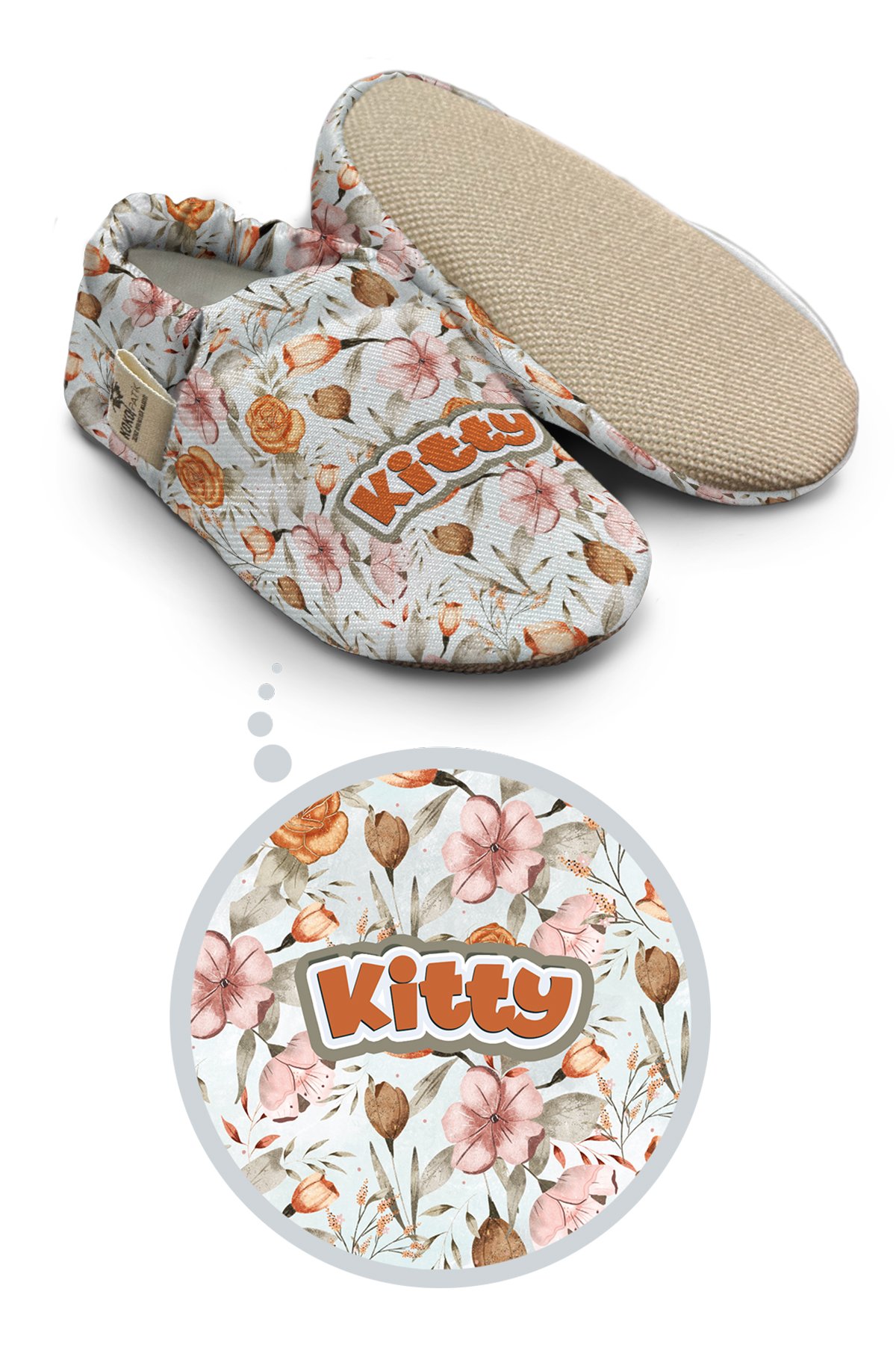 Make It Yours – Personalized Bohemian Flowers Booties for Babies | Non-Slip, Organic Cotton, Indoor Use