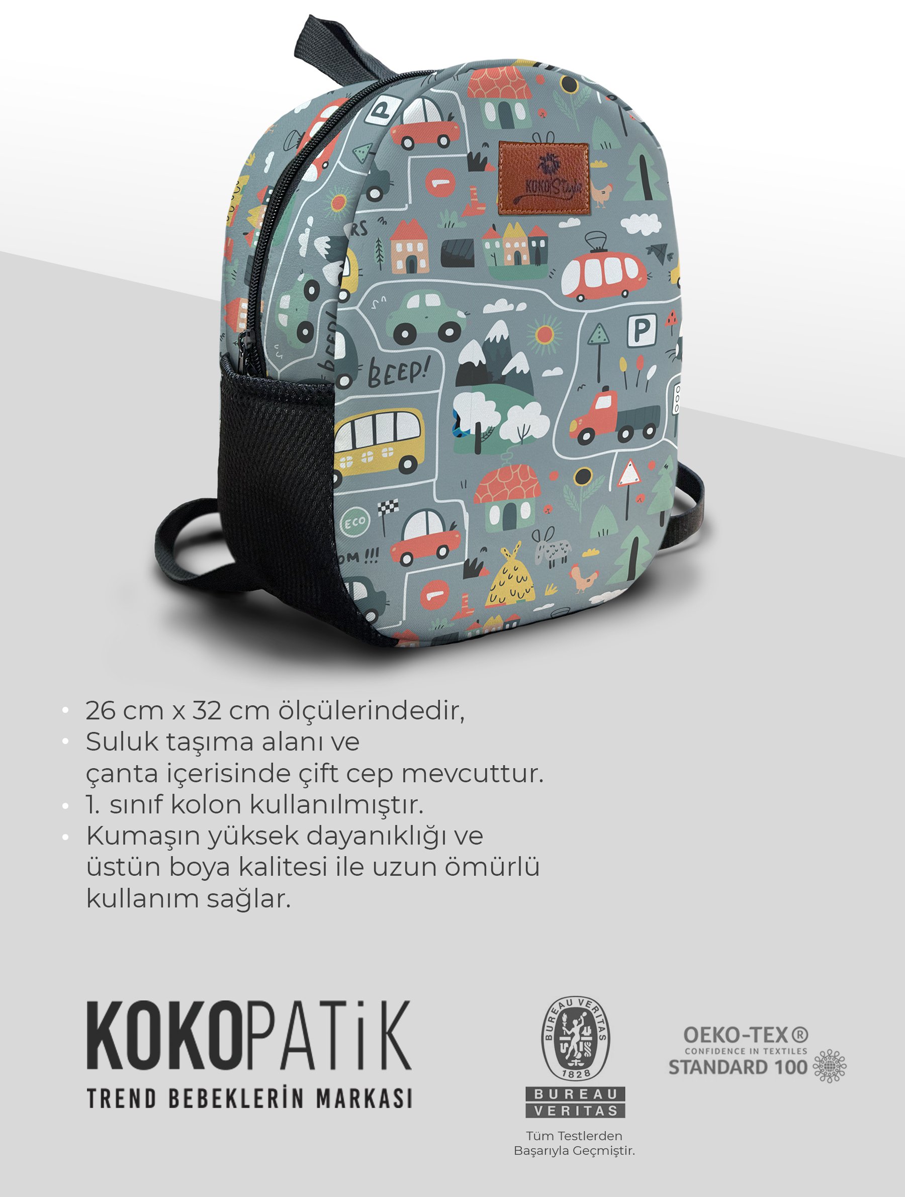 Road Desen Orta Boy Kreş Çantası