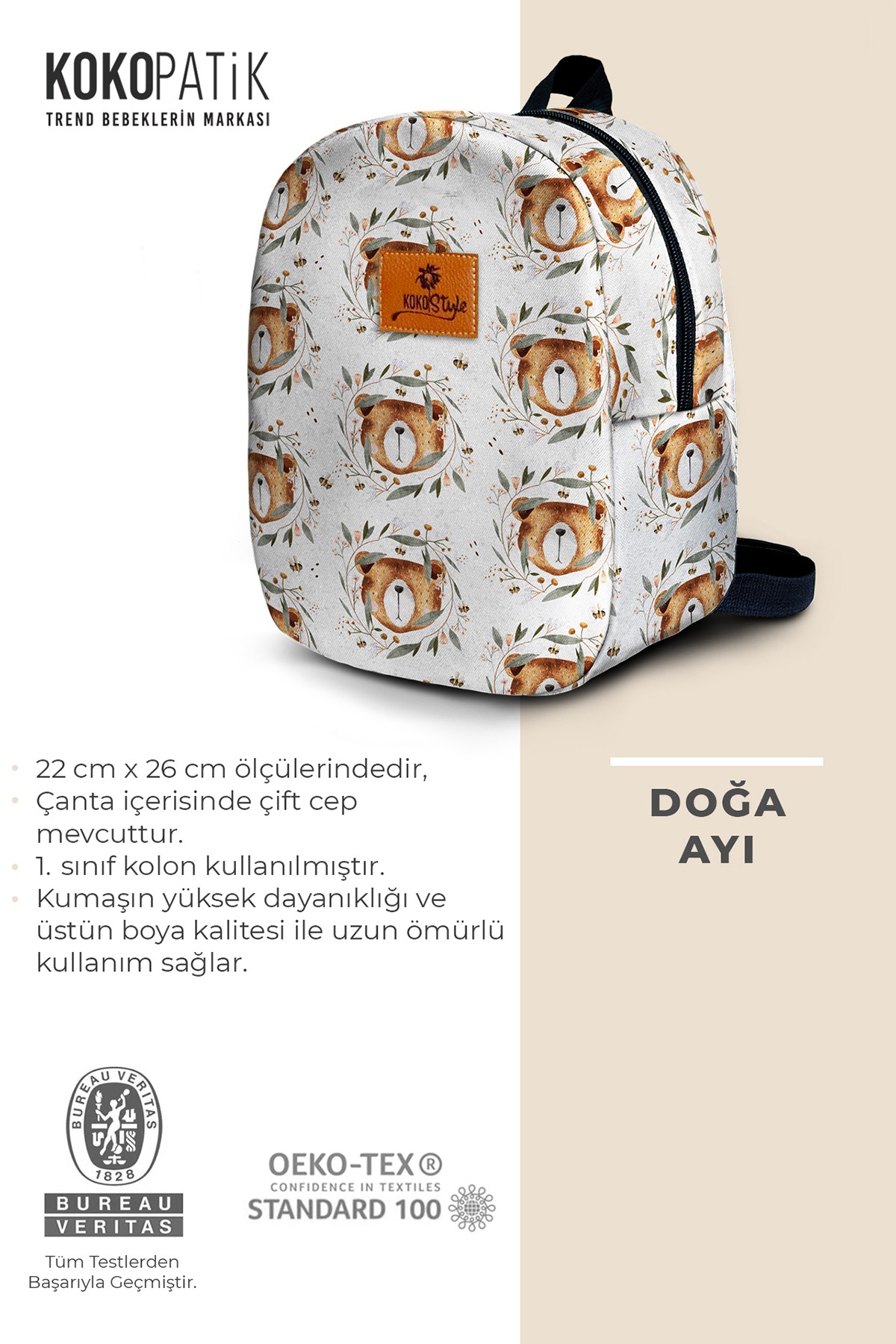 Nature Bear Pattern Small Nursery Bag