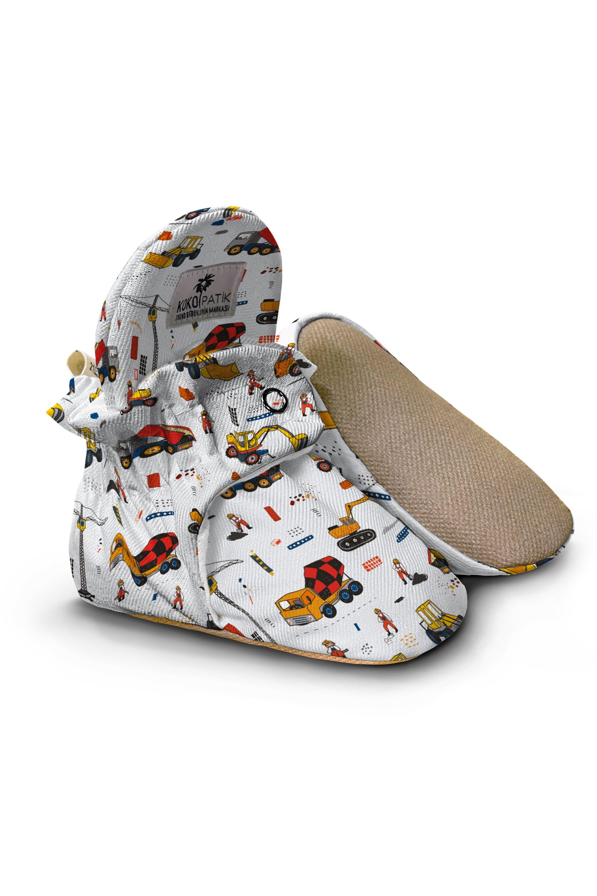 Construction Site Baby Booties – Non-Slip Cotton Slippers for Little Builders