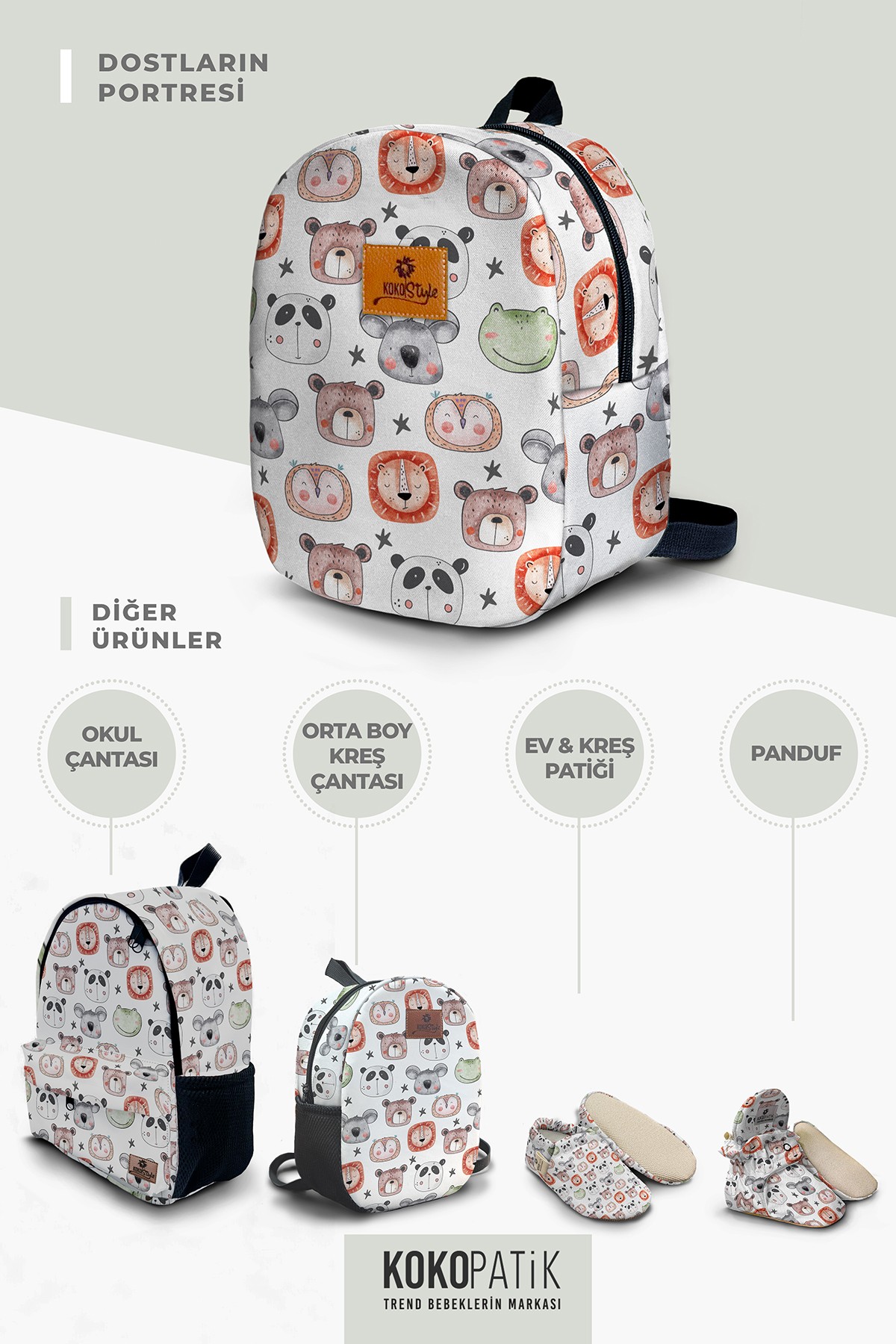Portrait of Friends Pattern Small Size Nursery Bag