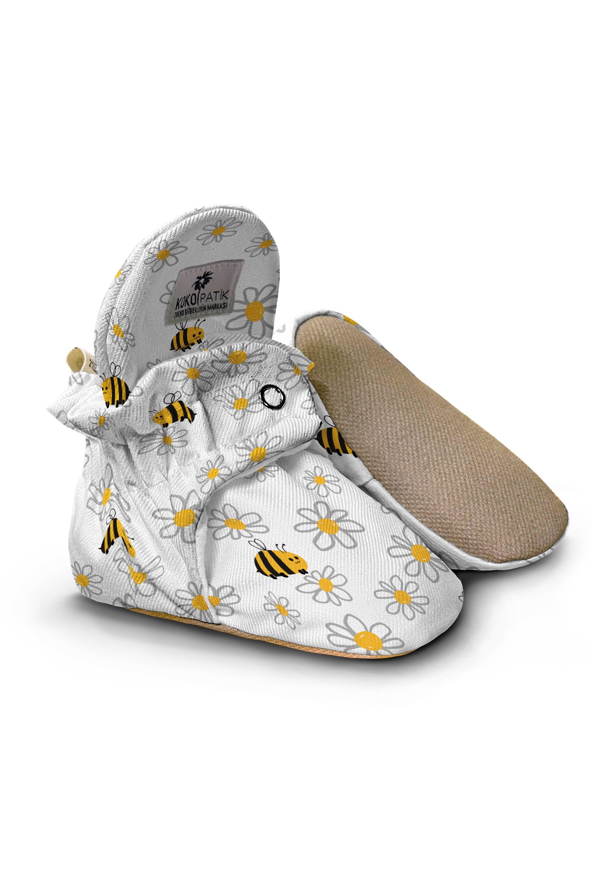 Daisy Baby Booties – Soft Non-Slip Floral Cotton Slippers for Baby Girls