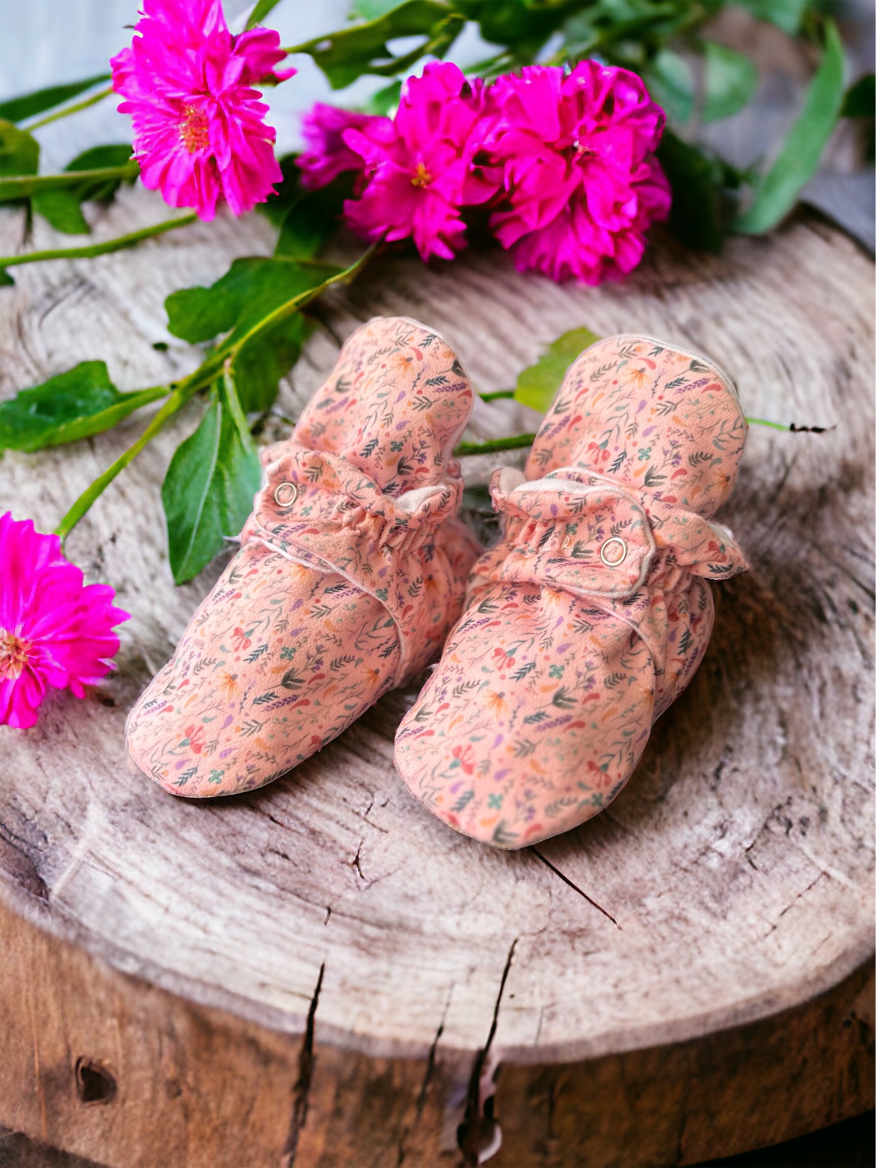 Pink Spring Patterned Booties