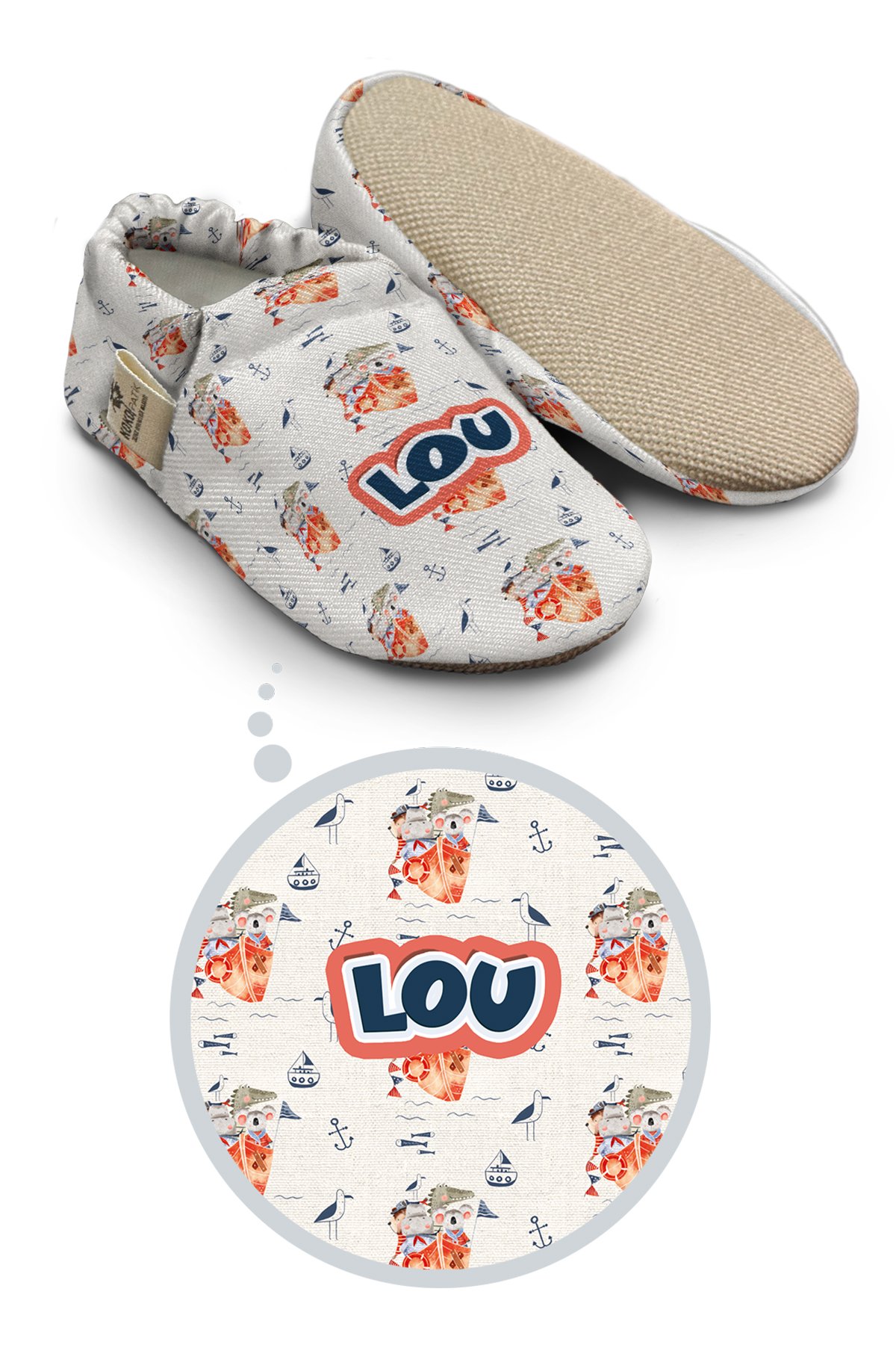 Make It Yours – Personalized Shipmates Booties for Babies | Non-Slip, Organic Cotton, Home & Nursery Use