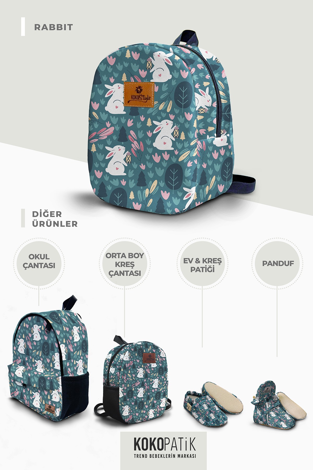 Rabbit Pattern Small Nursery Bag