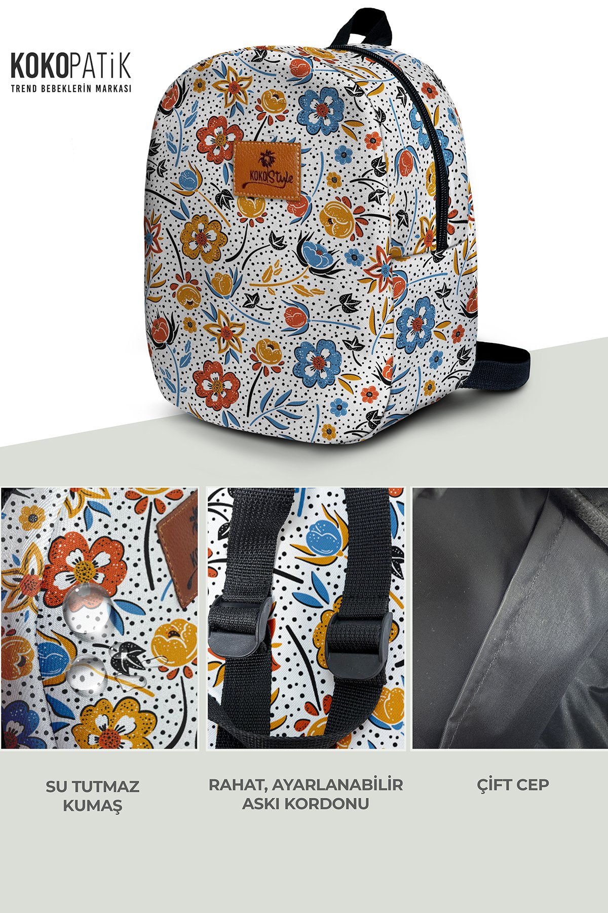 Winter Flower Pattern Small Nursery Bag