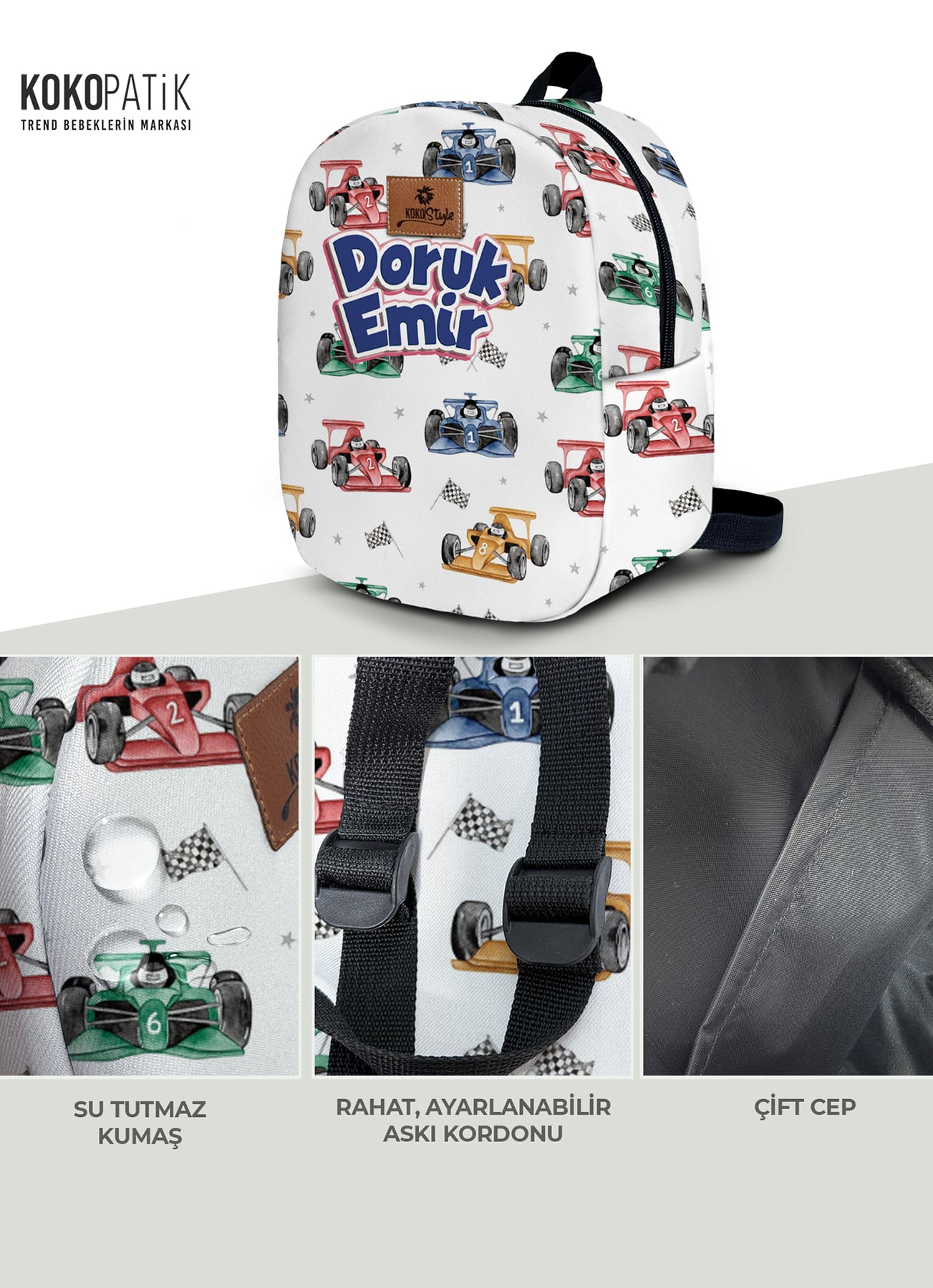Formula Desen İsimli Küçük Boy Kreş Çantası