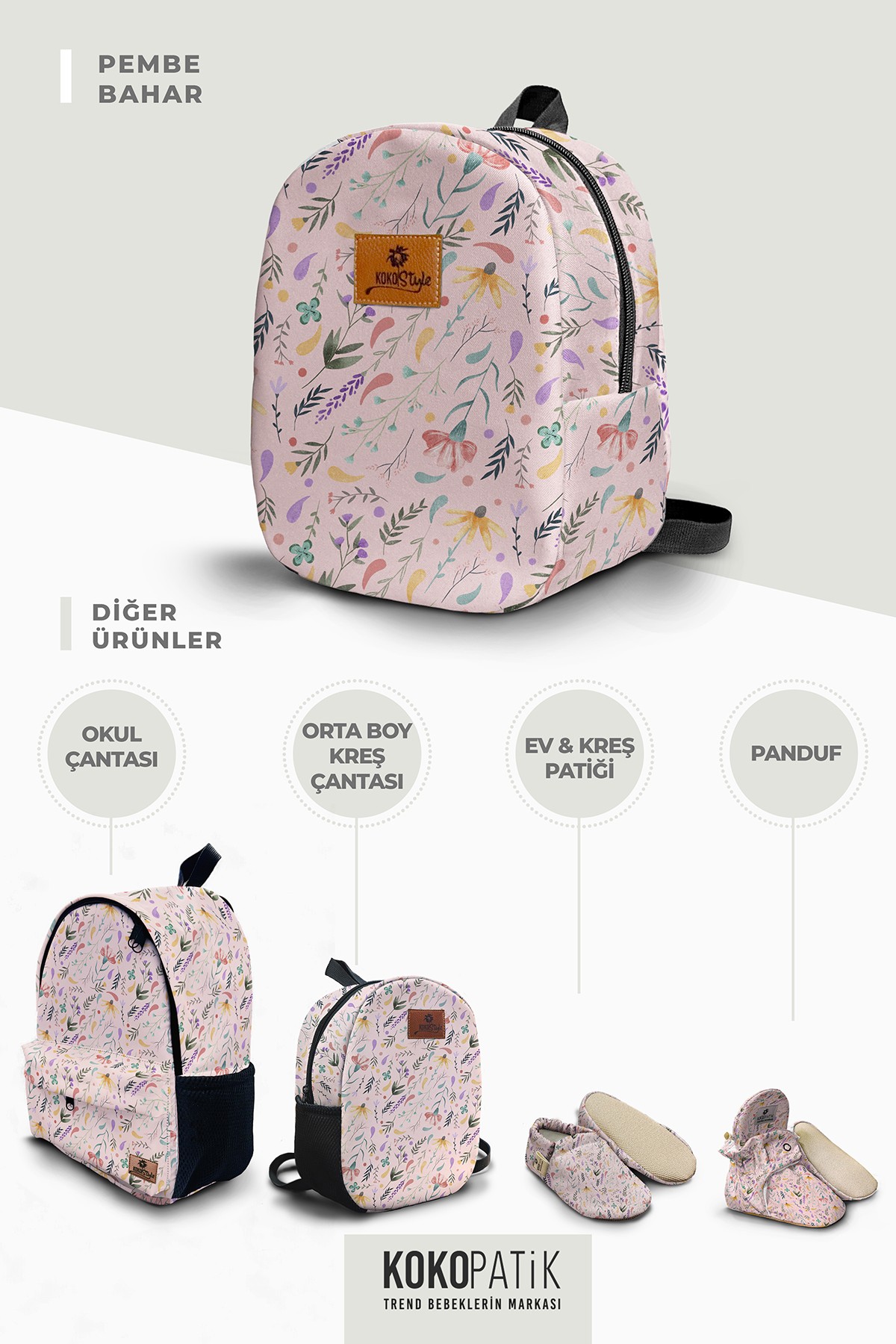 Pink Spring Pattern Small Size Nursery Bag