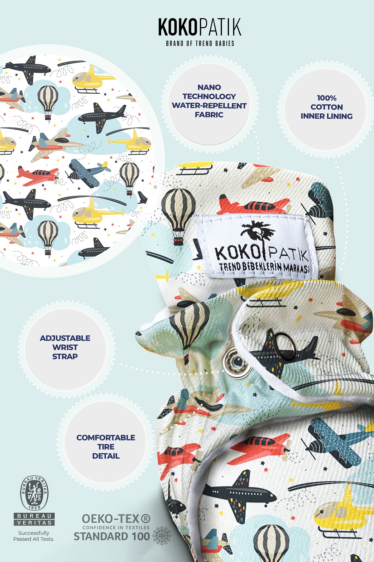 Flying Vehicles Baby Booties – Air Adventure Design with Grip Sole