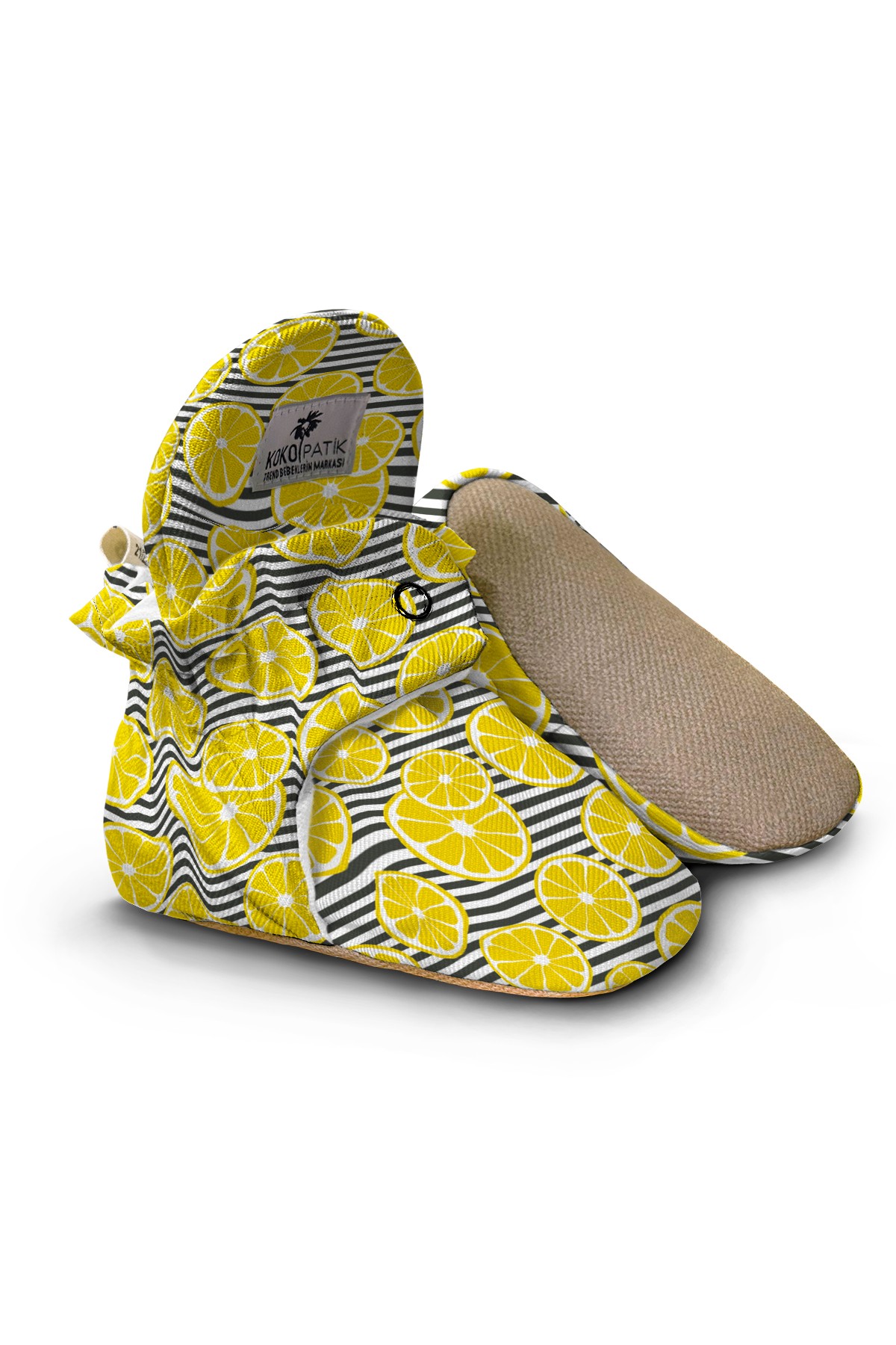 Lemon Baby Booties – Fresh & Fun Non-Slip Cotton Slippers for Toddlers