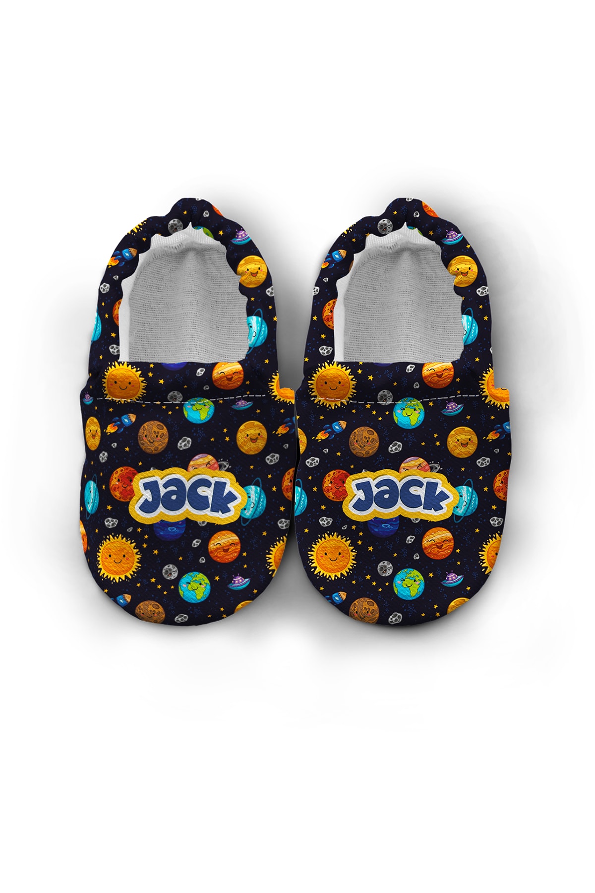 Make It Yours – Personalized Happy Space Booties for Babies | Non-Slip, Organic Cotton, First Step Shoes