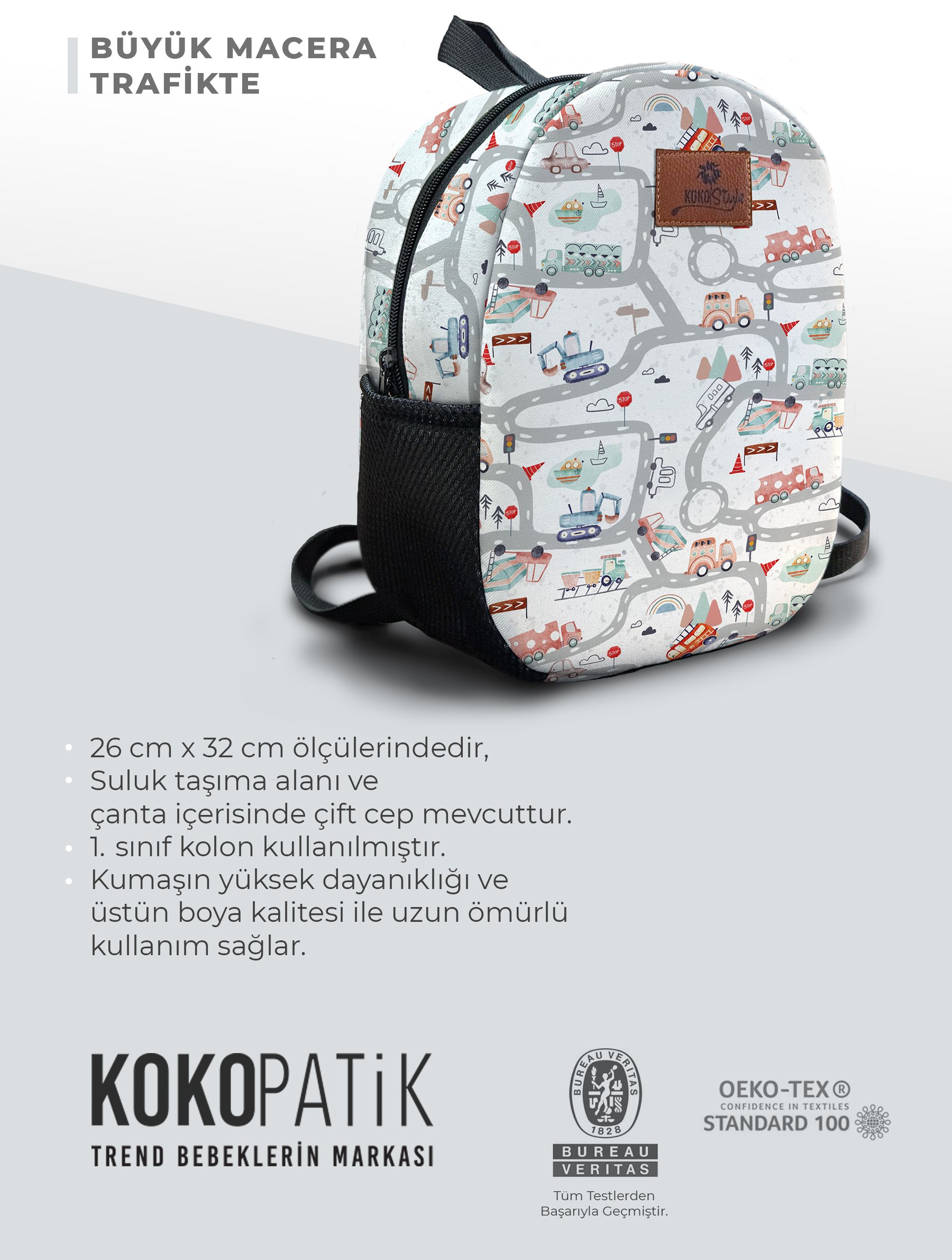 Büyük Macera Trafikte Desen Orta Boy Kreş Çantası