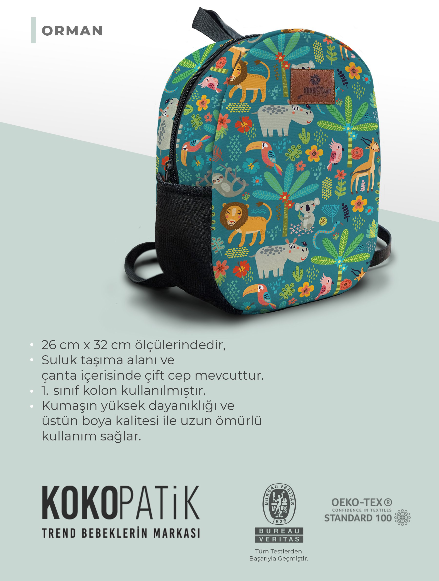Orman Desen Orta Boy Kreş Çantası