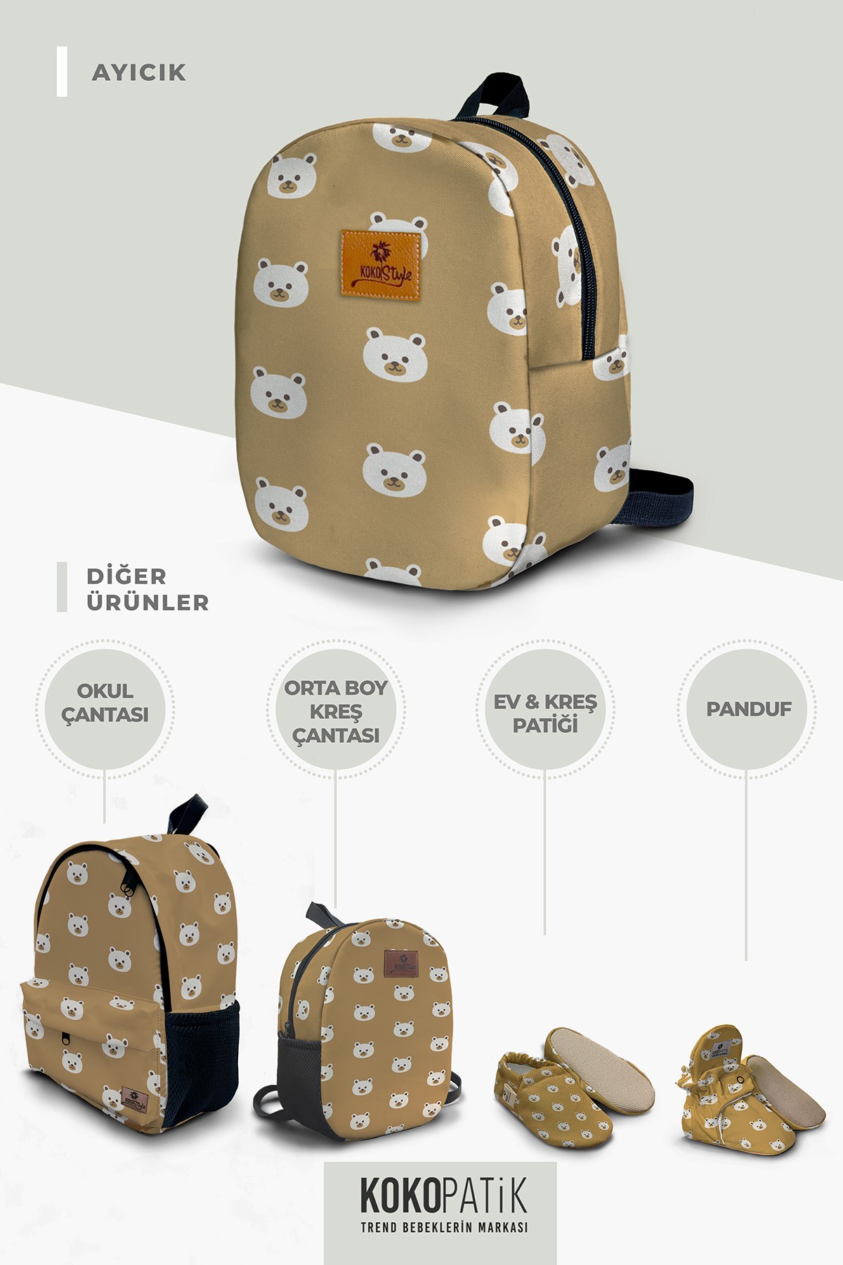 Teddy Bear Pattern Small Size Nursery Bag